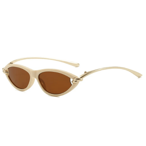 Zestoom Beige Brown DUHE Cat-Eye Voyage Sunglasses – Elegance for Every Departure