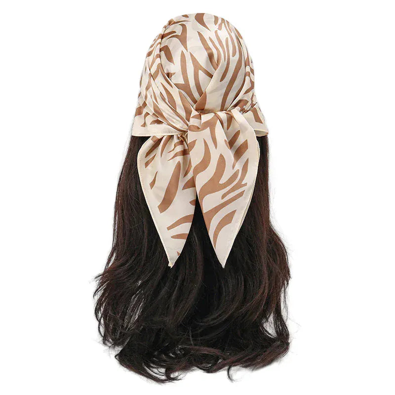 Zestoom Beige Square Scarf&nbsp;Silk Whisper Stripe