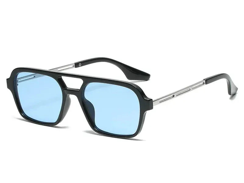 Zestoom Black Blue VABBON Solenne Rectangular UV400 Sunglasses – Light Elegance for Open-Sky Days