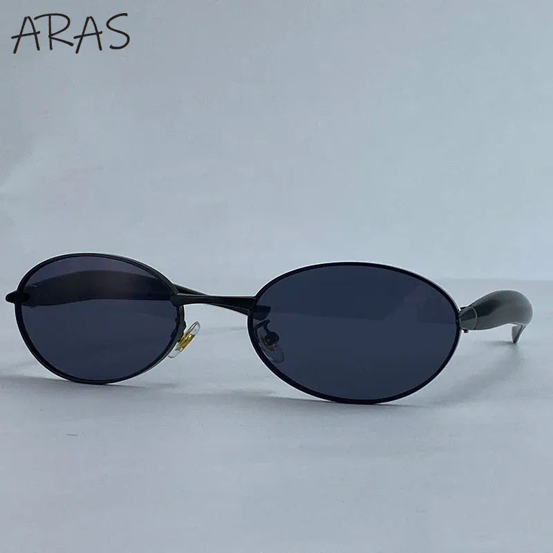 Zestoom Black Gray Lunar Ellisse Sunglasses – Oval Retro Elegance