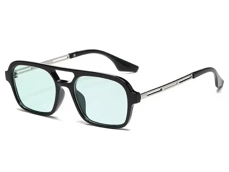 Zestoom Black Green VABBON Solenne Rectangular UV400 Sunglasses – Light Elegance for Open-Sky Days