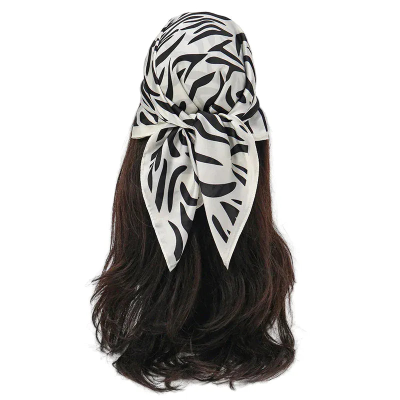 Zestoom Black Square Scarf&nbsp;Silk Whisper Stripe