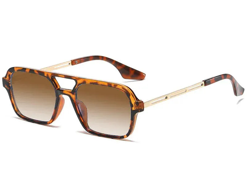 Zestoom Demi Brown VABBON Solenne Rectangular UV400 Sunglasses – Light Elegance for Open-Sky Days