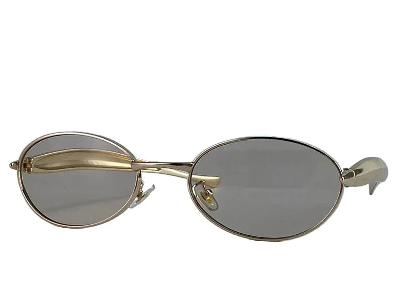 Zestoom Gold Champagne Lunar Ellisse Sunglasses – Oval Retro Elegance