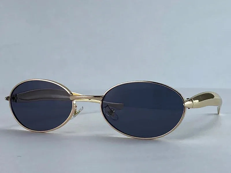 Zestoom Gold Gray Lunar Ellisse Sunglasses – Oval Retro Elegance