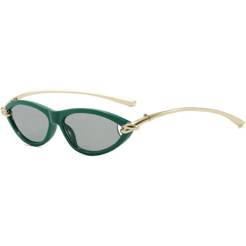 Zestoom Green Gray DUHE Cat-Eye Voyage Sunglasses – Elegance for Every Departure