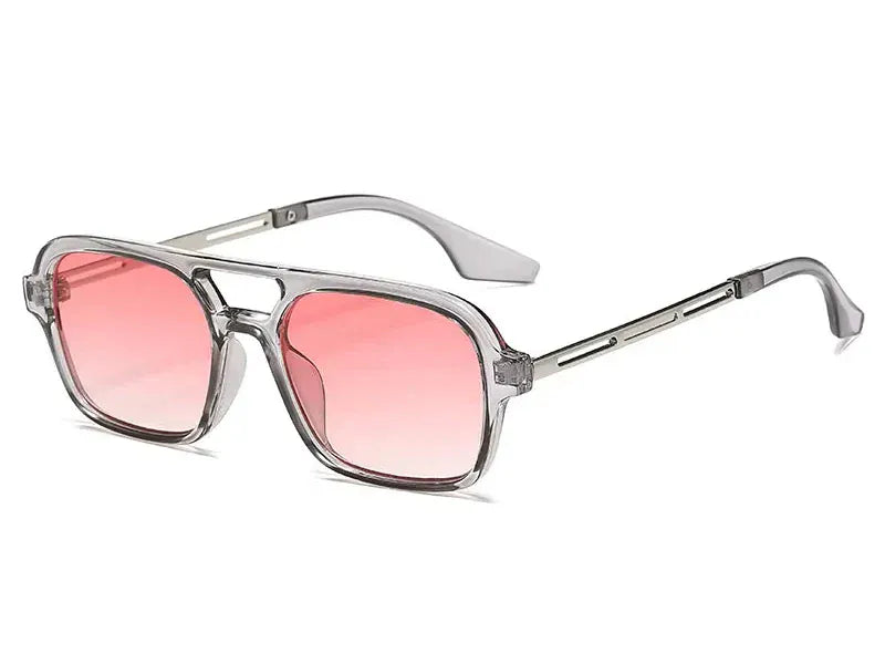 Zestoom Grey Pink VABBON Solenne Rectangular UV400 Sunglasses – Light Elegance for Open-Sky Days