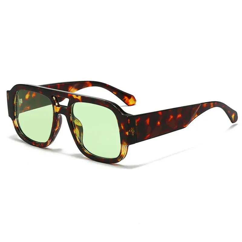 Zestoom Leopard Green Pilot Sunglasses Aurea Vento