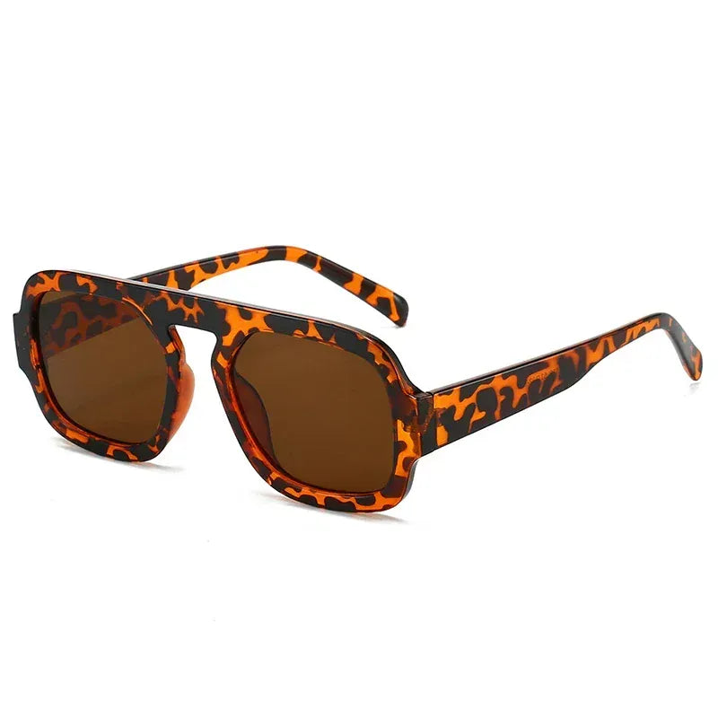 Zestoom Leopard Tea Square Sunglasses Astra Linea