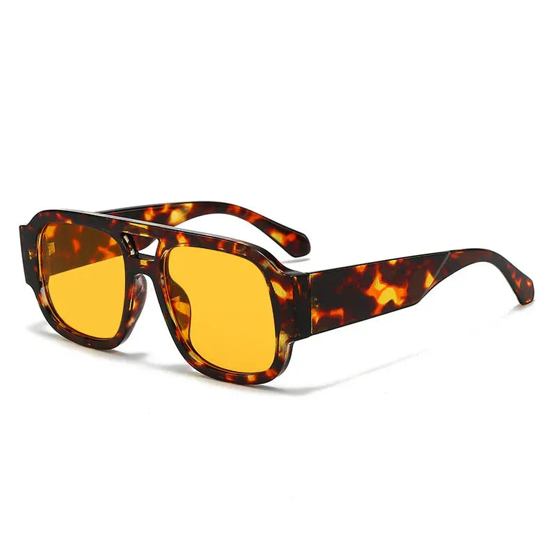 Zestoom Leopard Yellow Pilot Sunglasses Aurea Vento