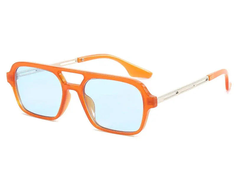 Zestoom Orange Blue VABBON Solenne Rectangular UV400 Sunglasses – Light Elegance for Open-Sky Days