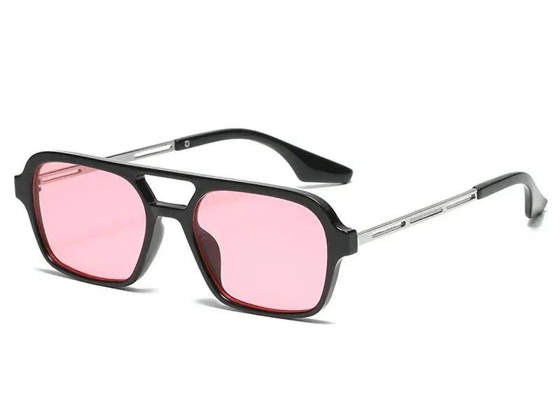 Zestoom Pink VABBON Solenne Rectangular UV400 Sunglasses – Light Elegance for Open-Sky Days