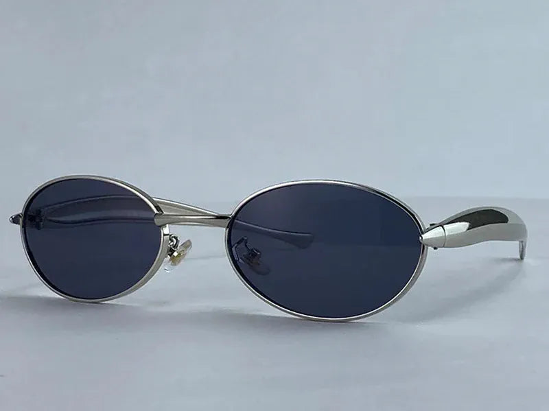Zestoom Silver Gray Lunar Ellisse Sunglasses – Oval Retro Elegance