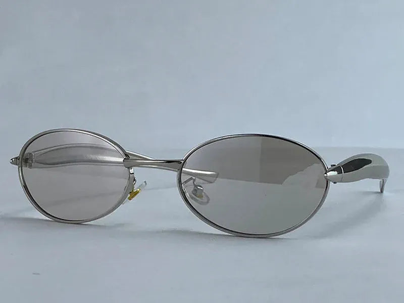 Zestoom Silver White Lunar Ellisse Sunglasses – Oval Retro Elegance