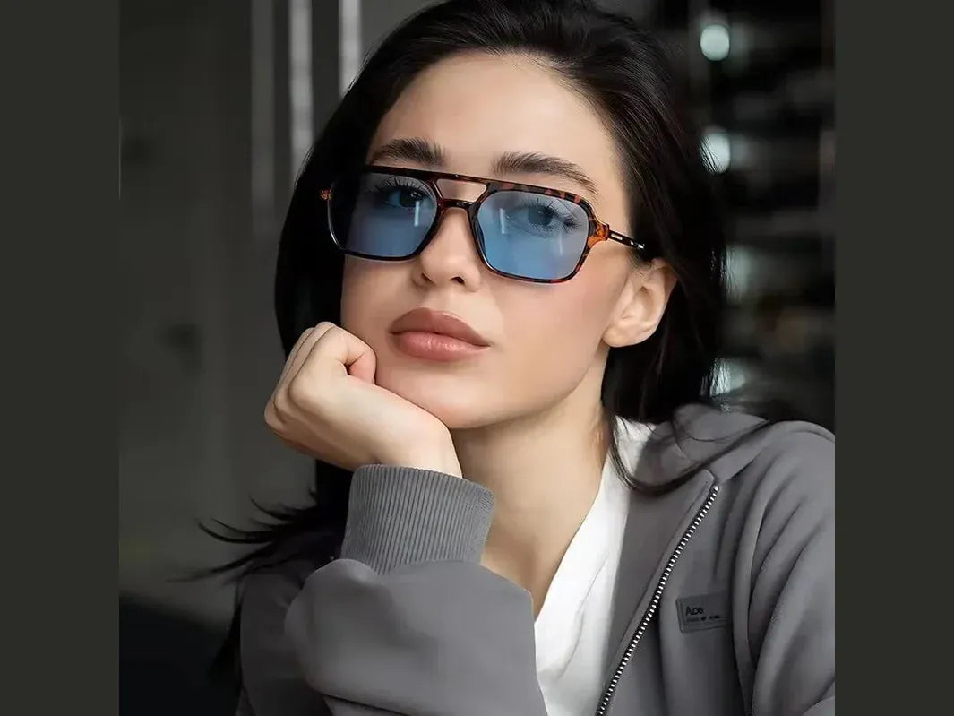 Zestoom VABBON Solenne Rectangular UV400 Sunglasses – Light Elegance for Open-Sky Days