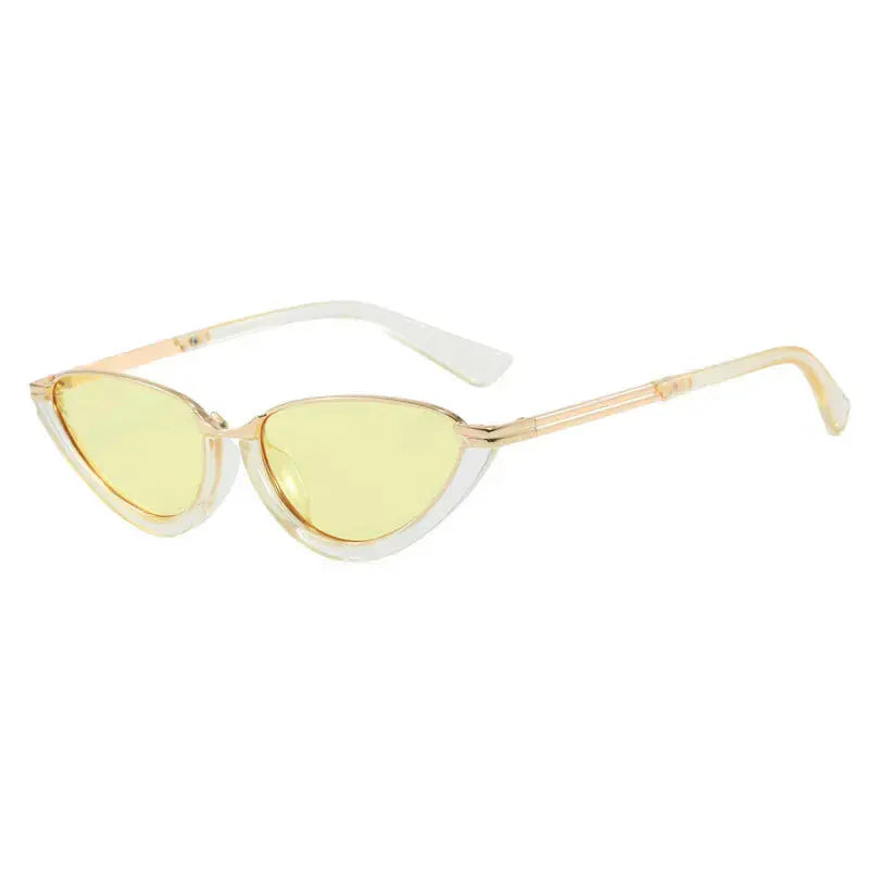 Zestoom White Yellow ZRGAE Cat-Eye Aura Sunglasses – Modern Feminine Elegance